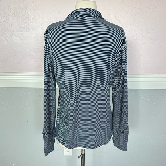 Market & Spruce Active 1/4 Zip Pullover White Blue Athletic Top Long Sleeve SZ M - Picture 5 of 12